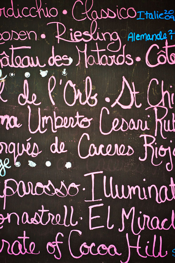 wine list